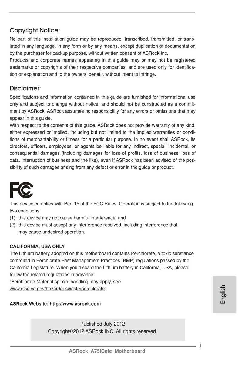 ASROCK A75iCafe Quick installation guide