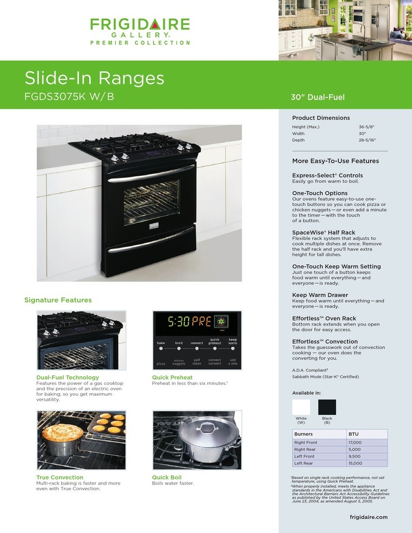 Frigidaire FGDS3075KW - Gallery Premier Series 30 Product specifications Frigidaire FGDS3075KW - Gallery Premier Series 30 Product specifications