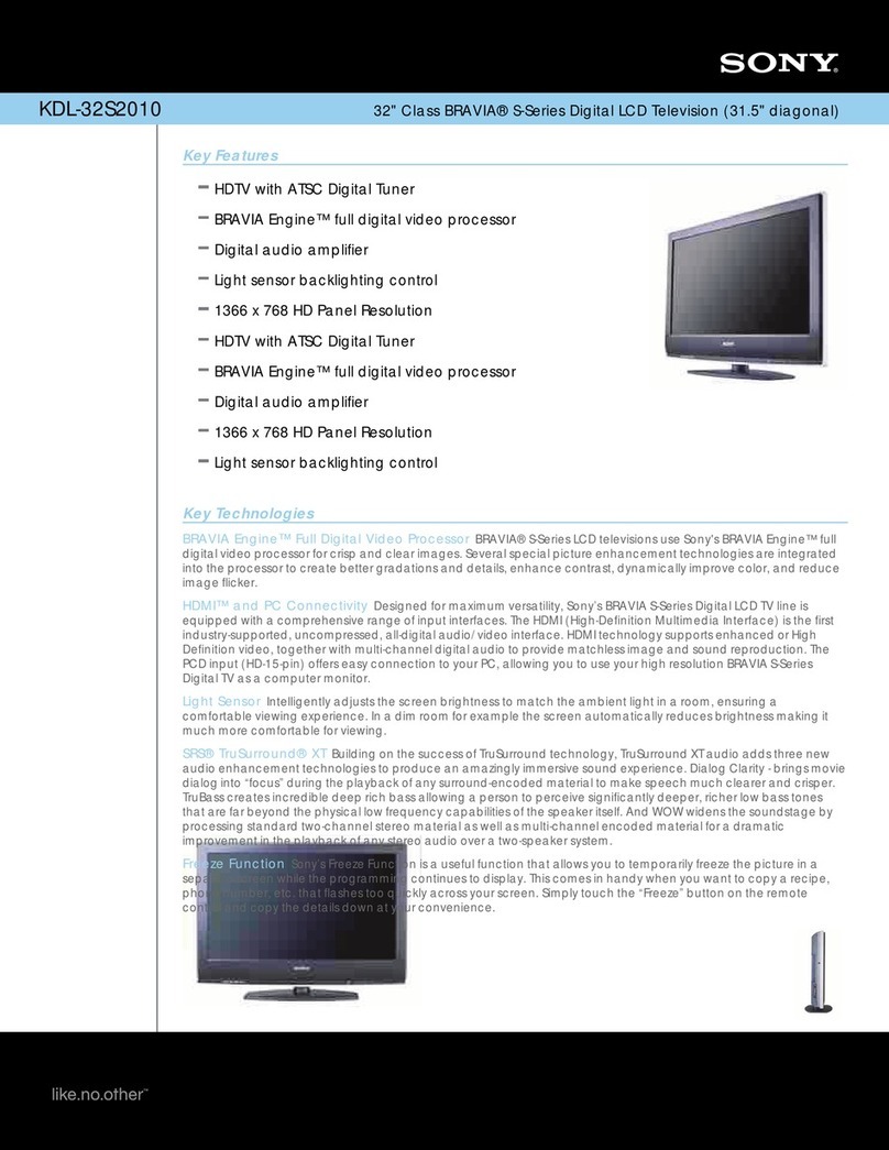 Sony KDL-32S2010 - 32" Bravia Lcd Hdtv User manual