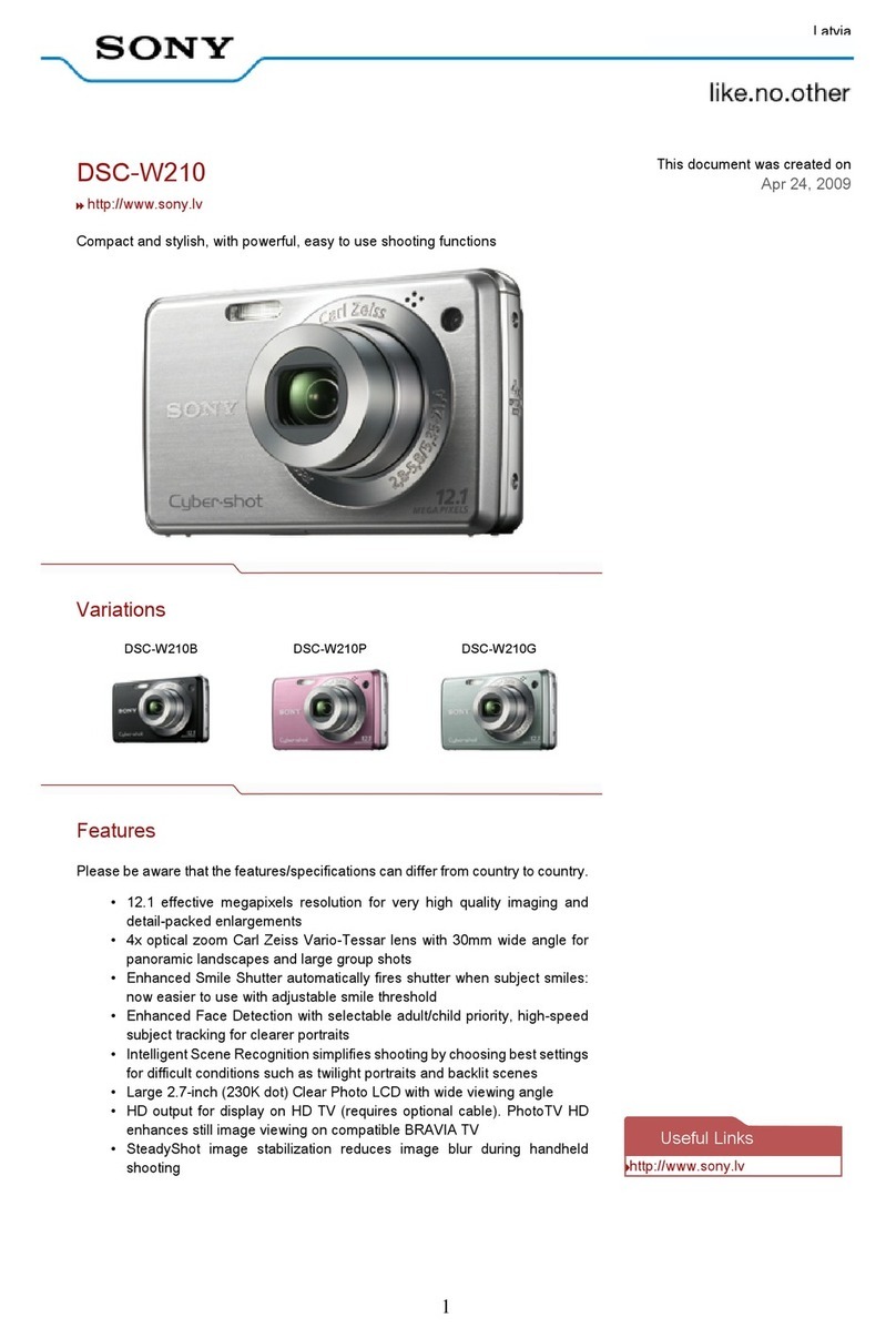 Sony Cyber-shot DSC-W210B User manual