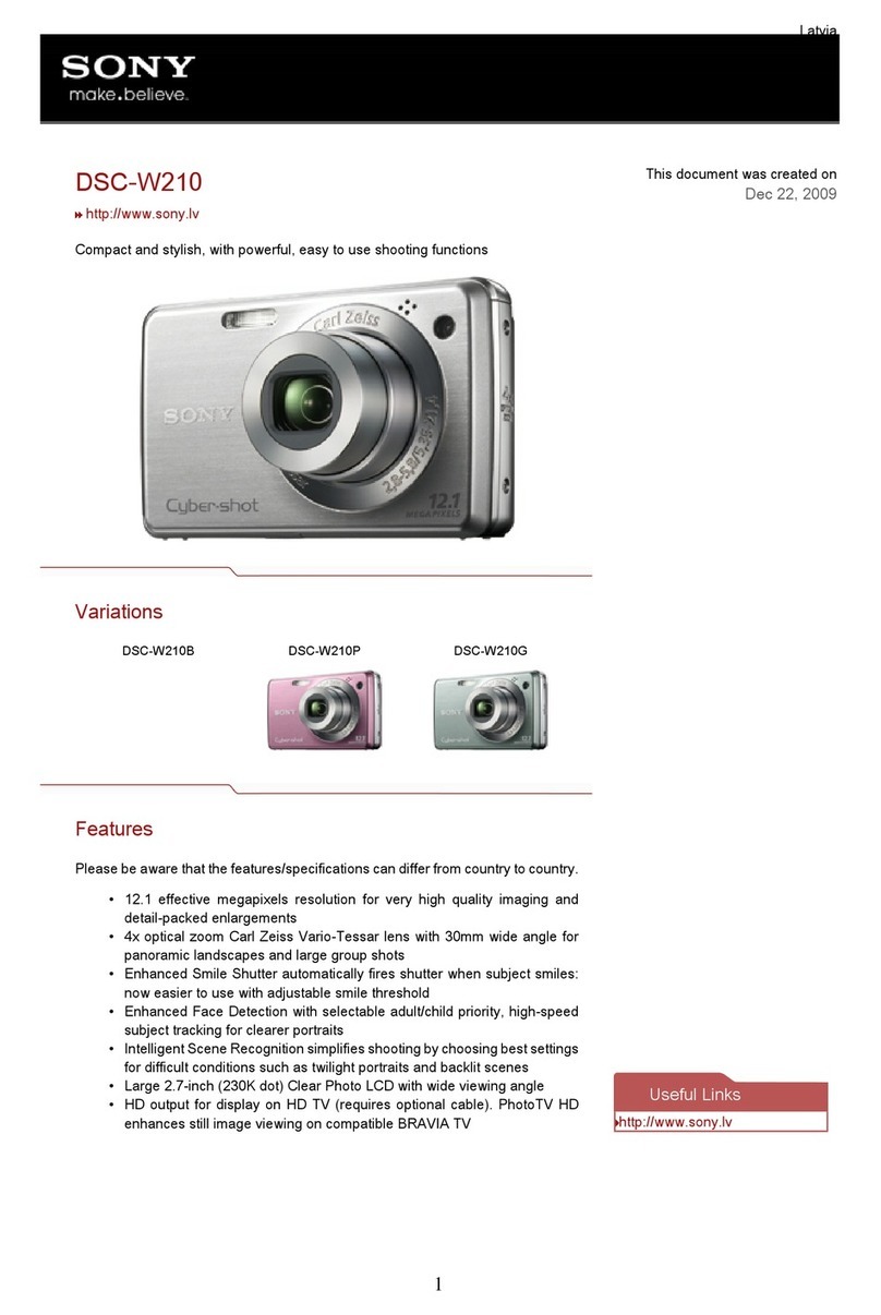 Sony Cyber-shot DSC-W210 User manual