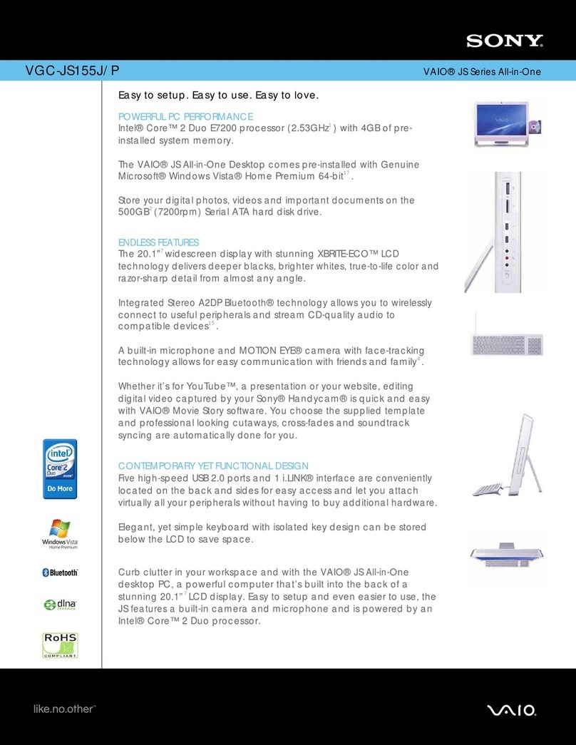 Sony VGC-JS155J/P User manual