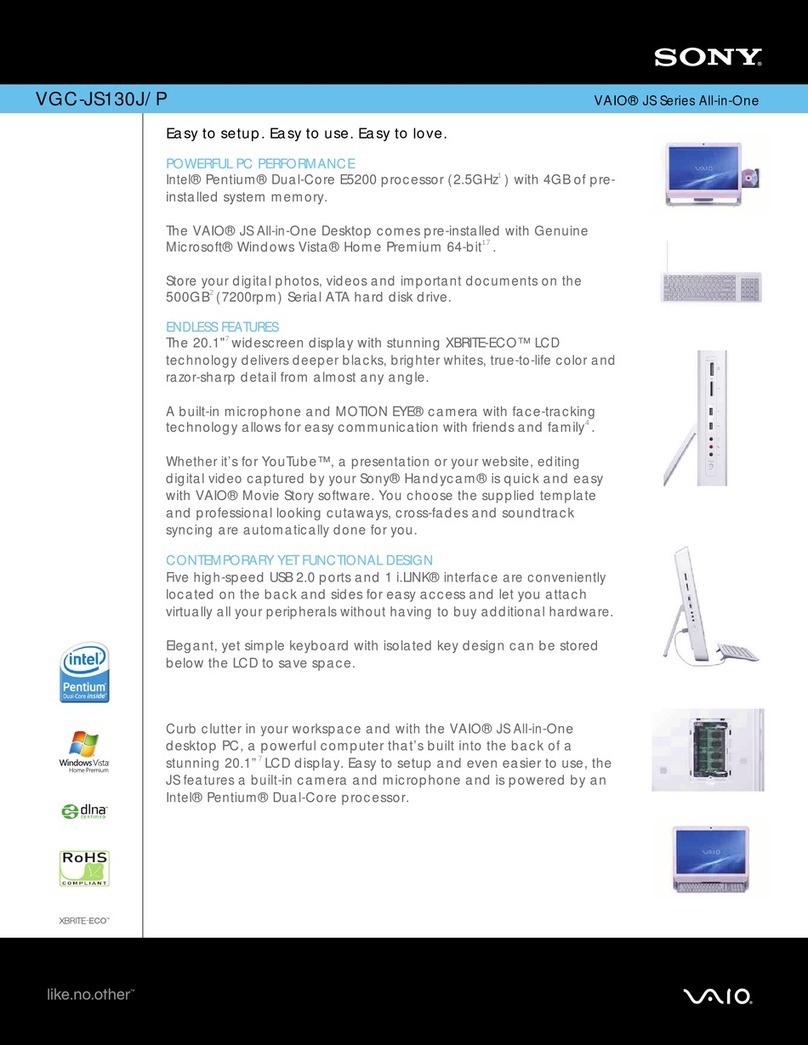 Sony VGC-JS130J/P User manual