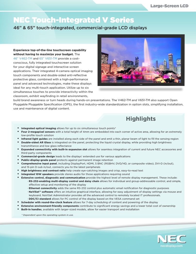 NEC MultiSync V462-TM User manual