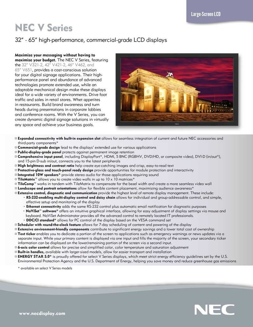 NEC V462-AVT User manual
