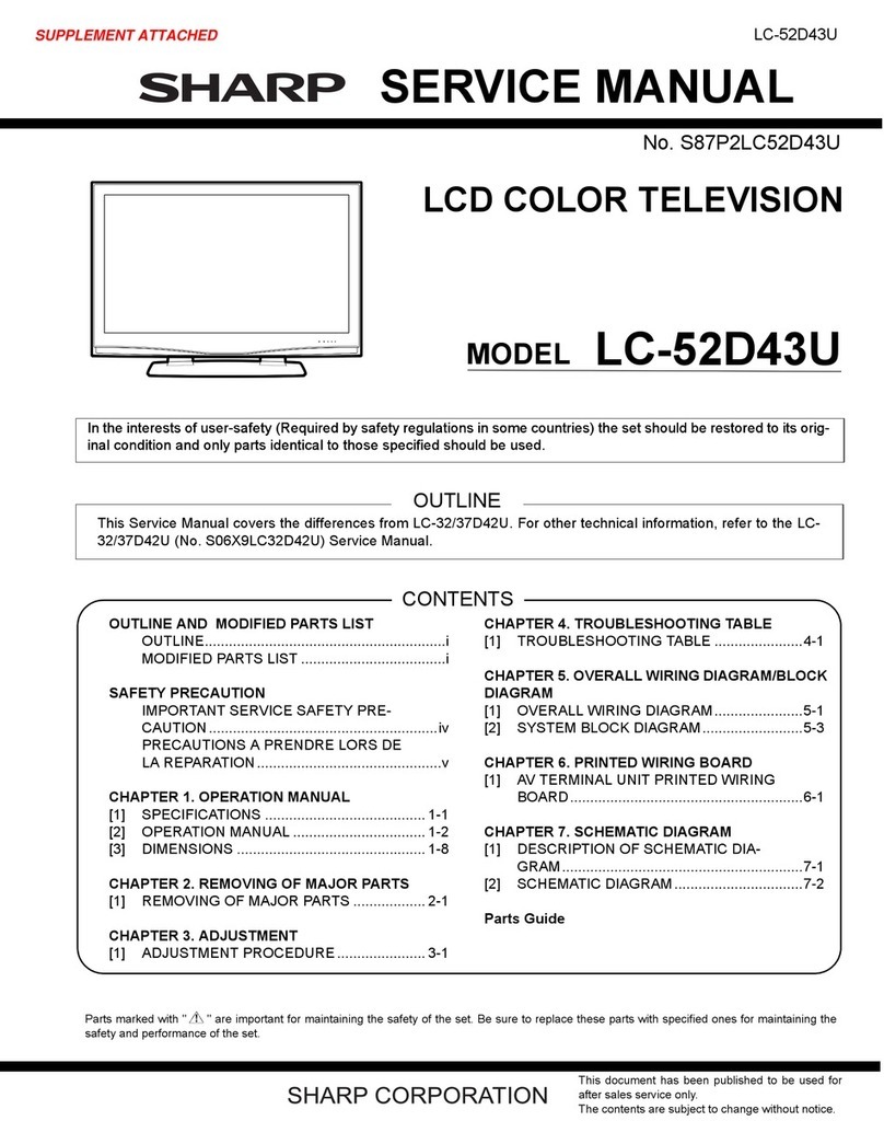 Sharp LC-52D43U - 52" LCD TV User manual