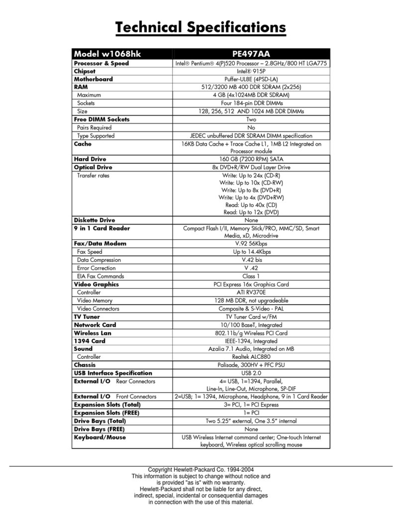 HP Pavilion w1000 - Desktop PC User manual HP Pavilion w1000 - Desktop PC User manual
