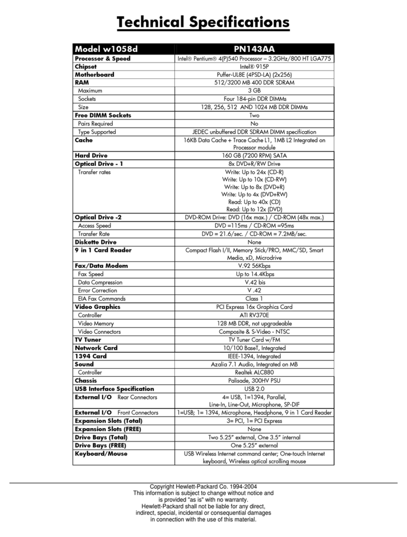 HP Pavilion w1000 - Desktop PC User manual HP Pavilion w1000 - Desktop PC User manual