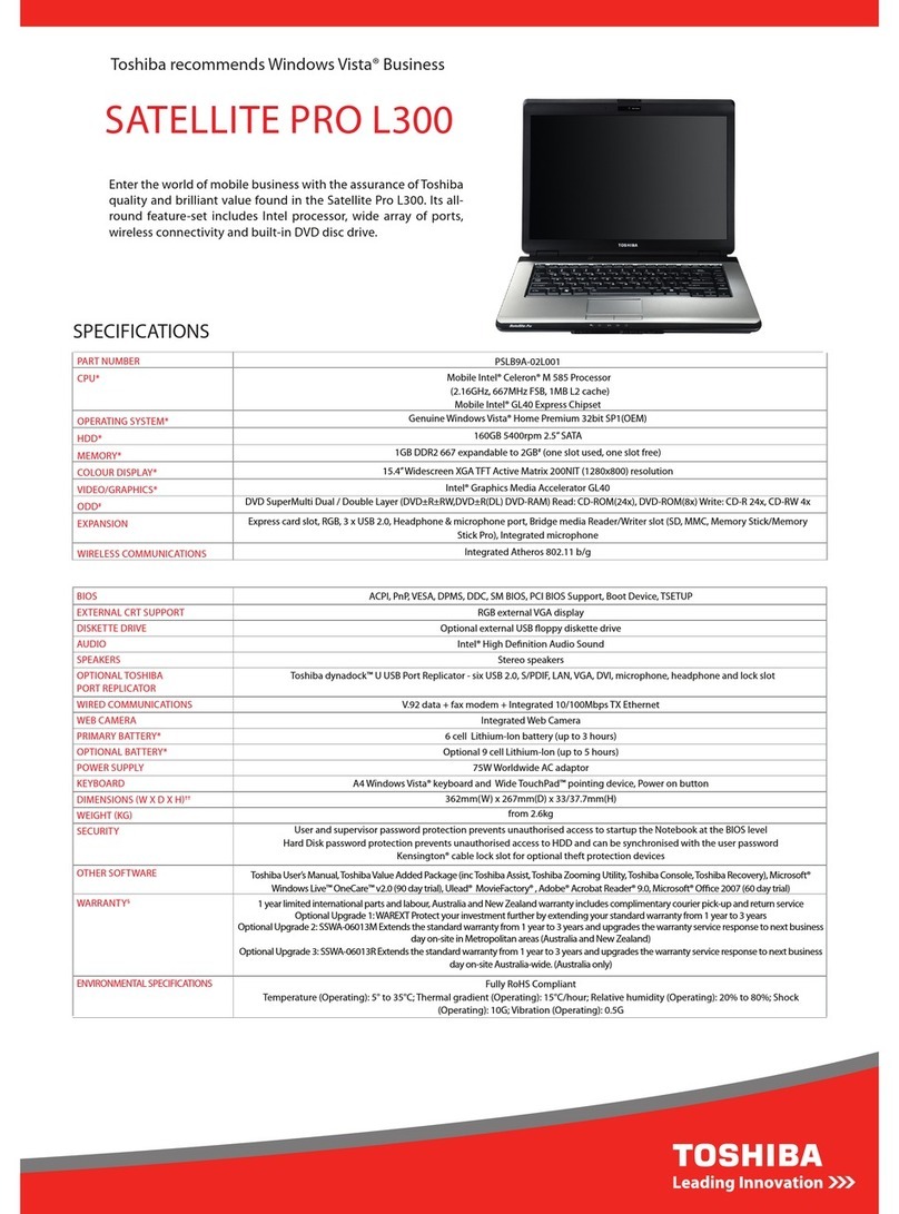 Toshiba PSLB9U-00R011 User manual