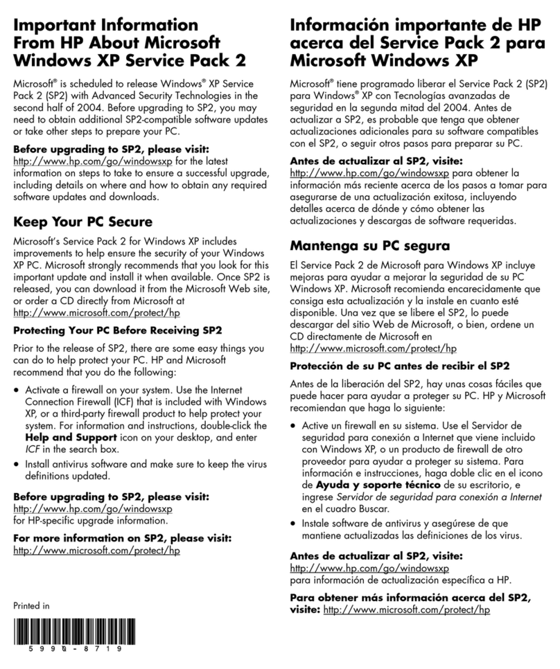 HP Pavilion w1100 - Desktop PC Operating manual