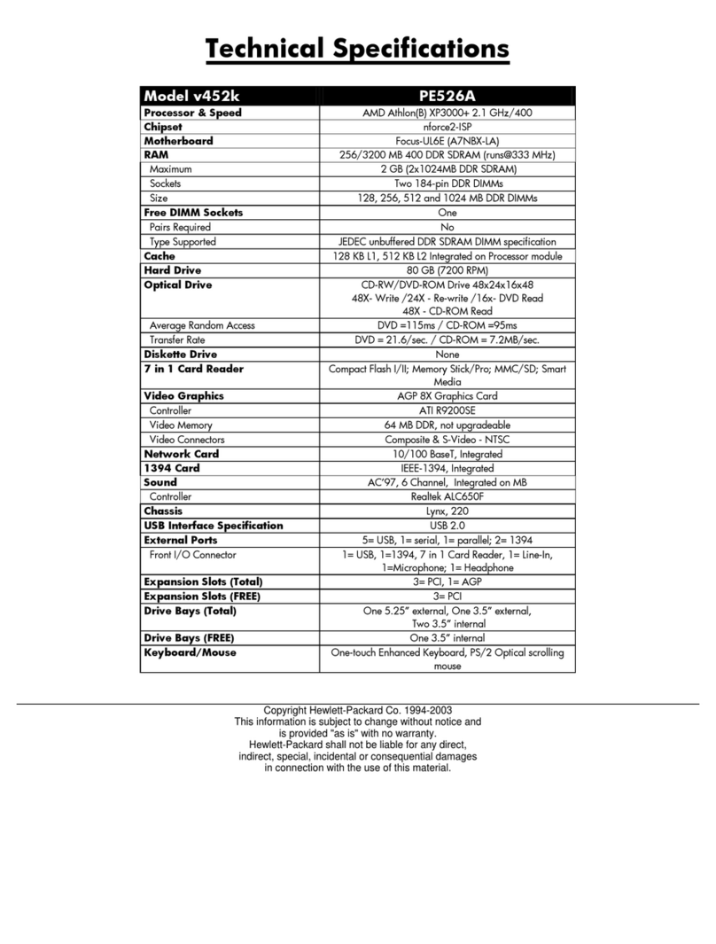 HP Pavilion v400 - Desktop PC User manual