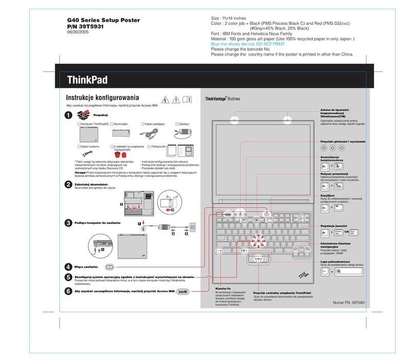 Lenovo ThinkPad G41 Instrukcje konfigurowania