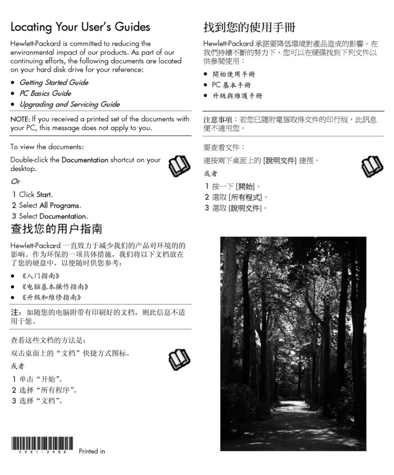 HP Pavilion u1100 - Desktop PC User manual HP Pavilion u1100 - Desktop PC User manual