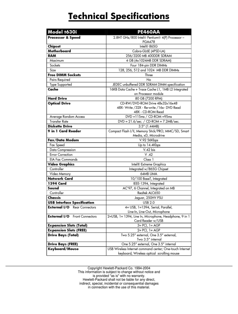 HP Pavilion t600 - Desktop PC User manual HP Pavilion t600 - Desktop PC User manual