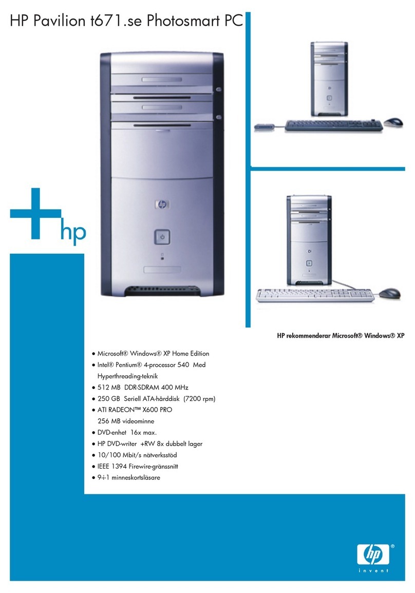 HP Pavilion t600 - Desktop PC specification