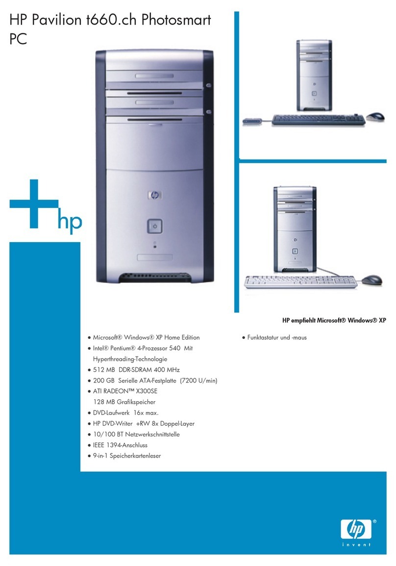 HP Pavilion t600 - Desktop PC User manual