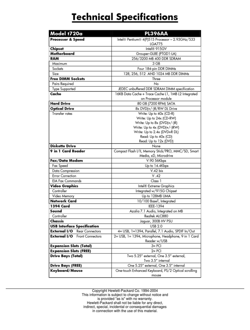 HP Pavilion t700 - Desktop PC User manual HP Pavilion t700 - Desktop PC User manual