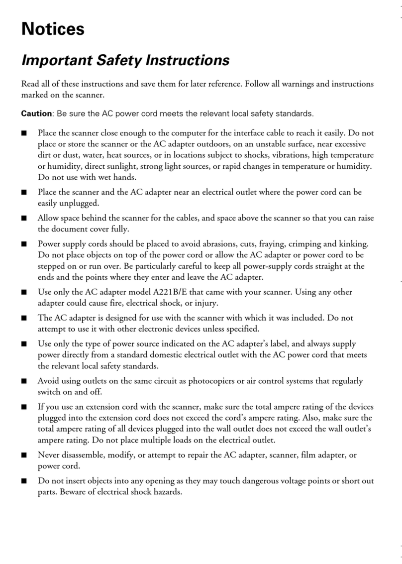 Epson 3170 - Perfection Photo Important safety instructions