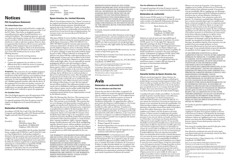 Epson DS-30 WorkForce DS-30 Parts list manual
