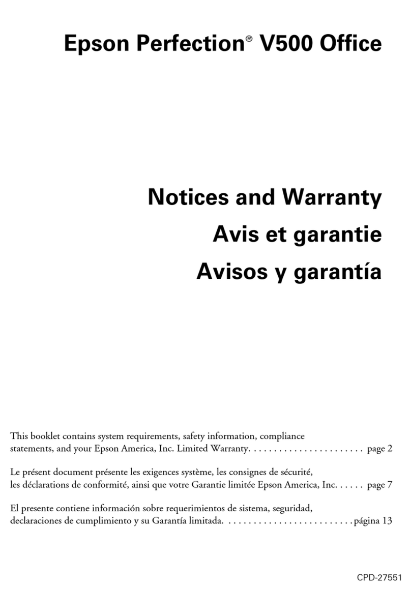 Epson B11B189071 - Perfection V500 Office Color... Operation and maintenance manual