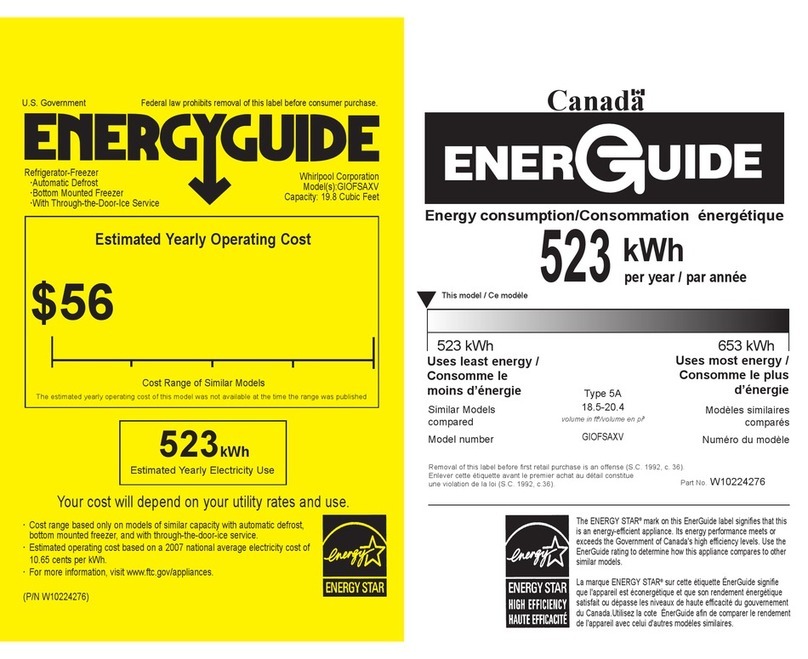 Whirlpool GI0FSAXVB - 19.8 cu. Ft. Refrigerator Energy guide