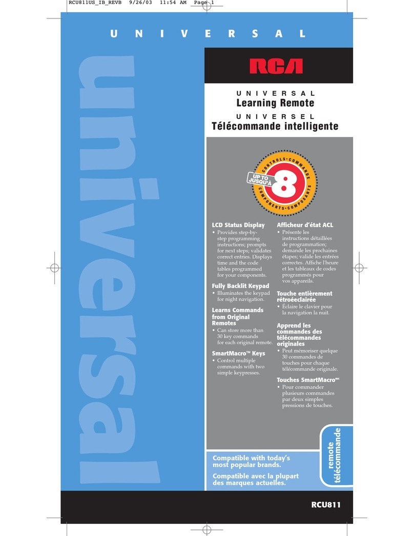 RCA RCU811 - Learning Remote User manual