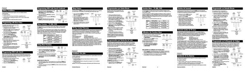 RCA RCU703SP - 3-function Universal Remote... User manual