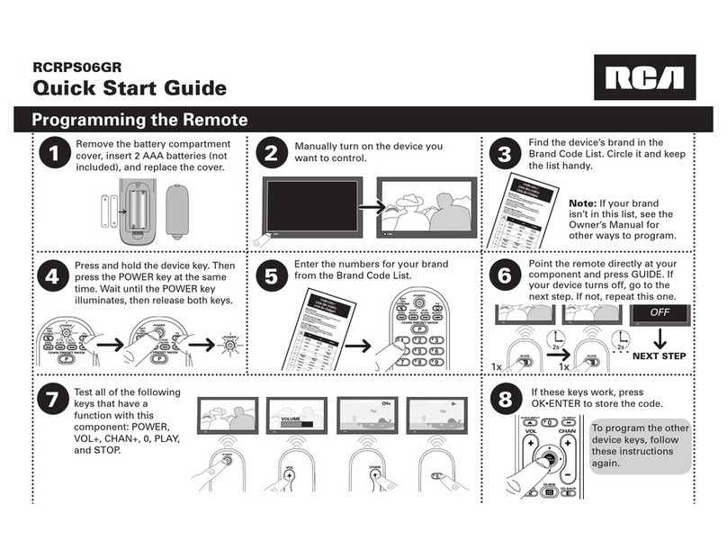 RCA RCRPS06GR quick start guide