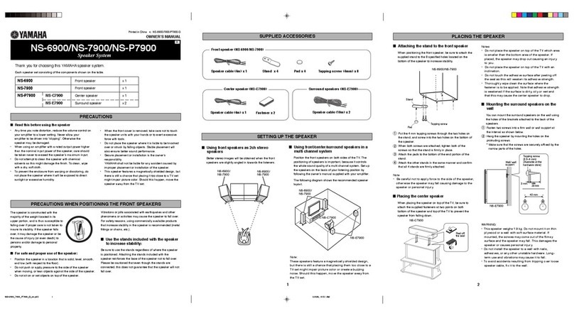 Yamaha NS-P7900 User manual