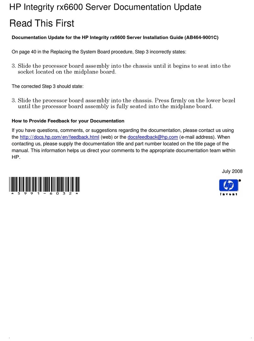 HP Integrity rx6600 Documentation update