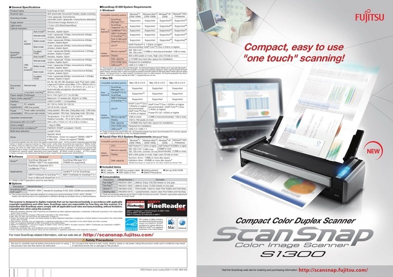 Fujitsu ScanSnap S1300 User manual