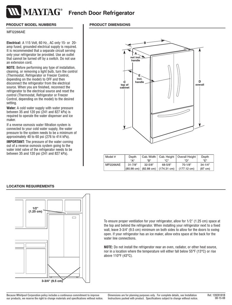 Maytag MFI2266AE - 21.8 cu. Ft Parts list manual