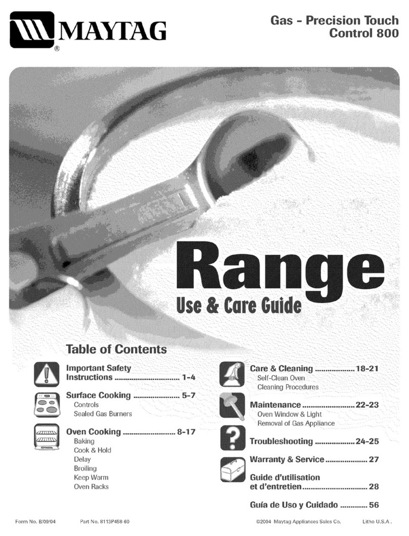 Maytag MGR5875QDW - 30 Inch Gas Range User manual Maytag MGR5875QDW - 30 Inch Gas Range User manual