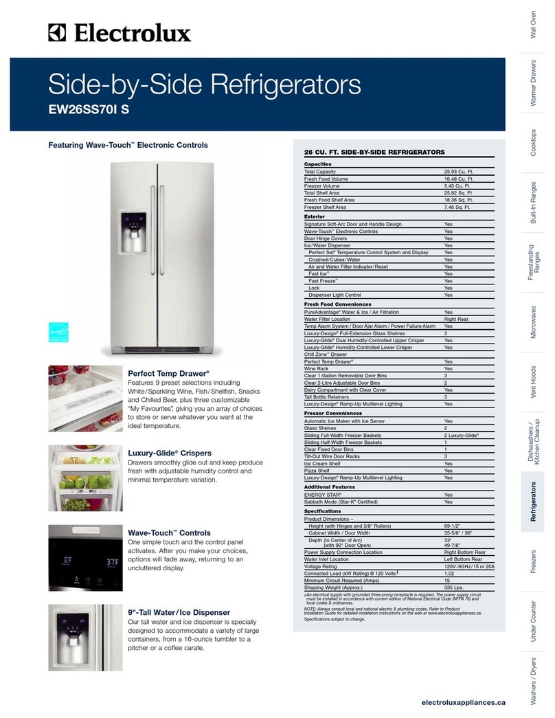 Electrolux EW26SS70IS - 25.9 cu. Ft. Refrigerator User manual