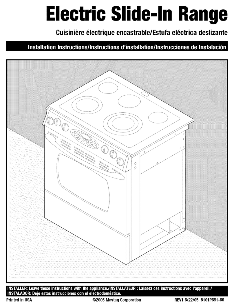 Maytag MES5775BA - 30 in. Slide-In Electric Range User manual
