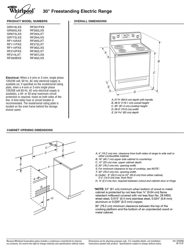 Whirlpool GR563LXS Dimensions