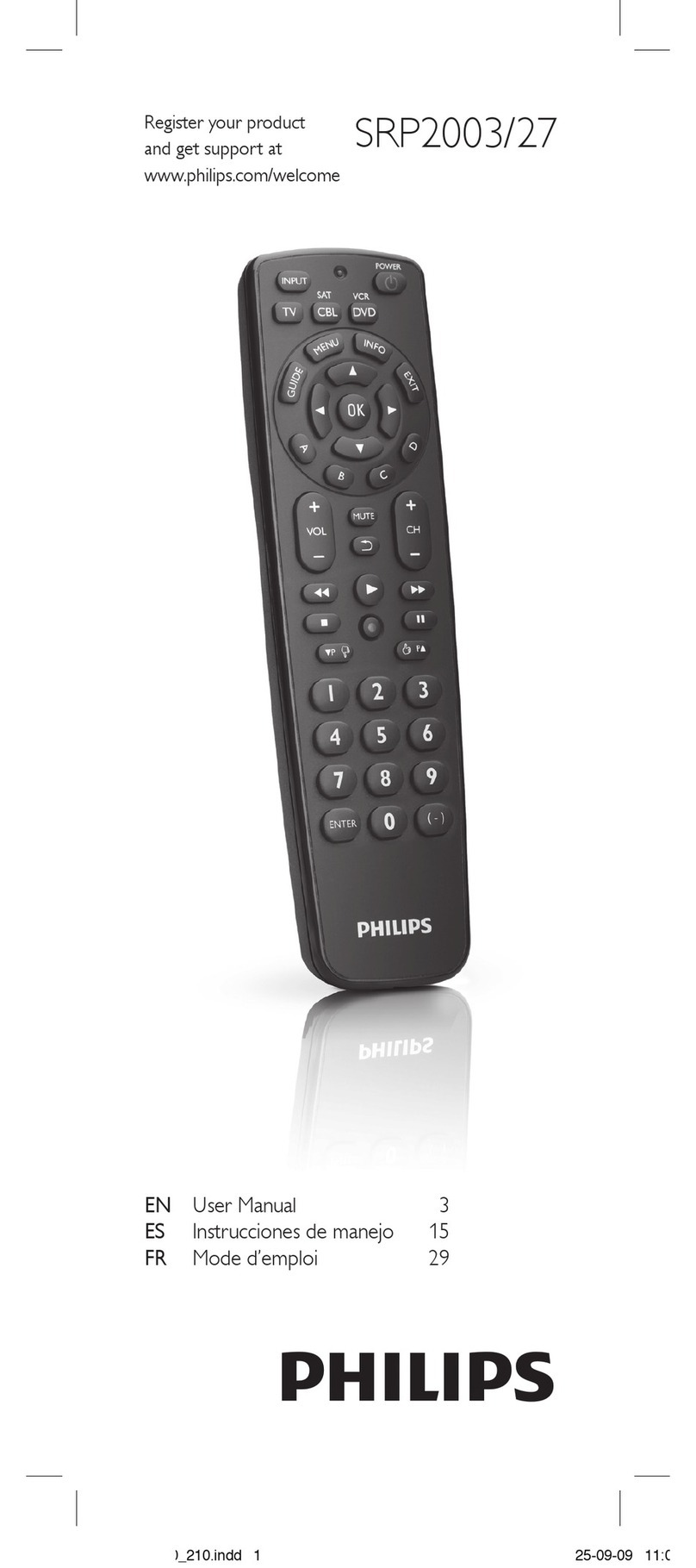 Philips Perfect replacement SRP2003 User manual