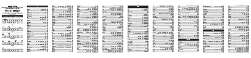 RCA RCR6473 - Universal Remote Control Code List