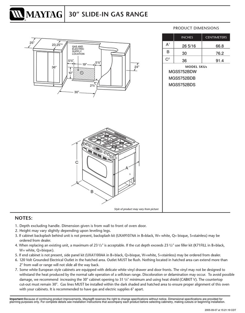 Maytag MGS5752BDW Product dimensions