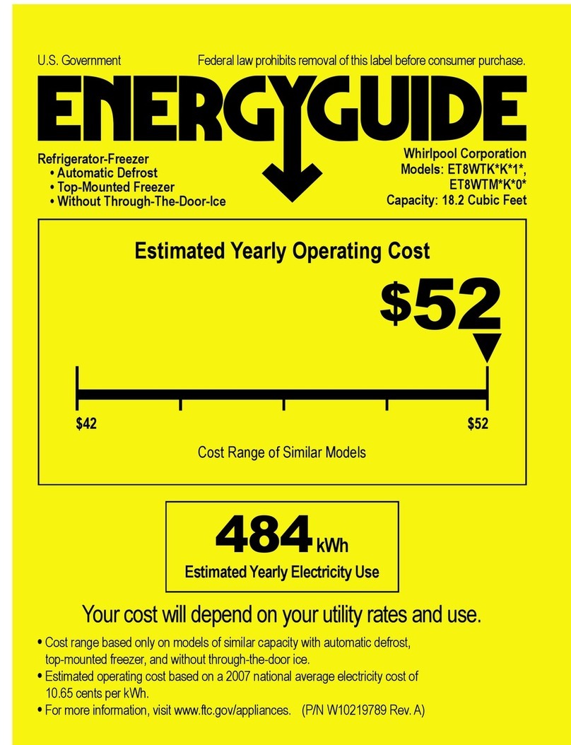 Whirlpool ET8WTKXKB - 18 cu. Ft. Refrigerator Energy guide