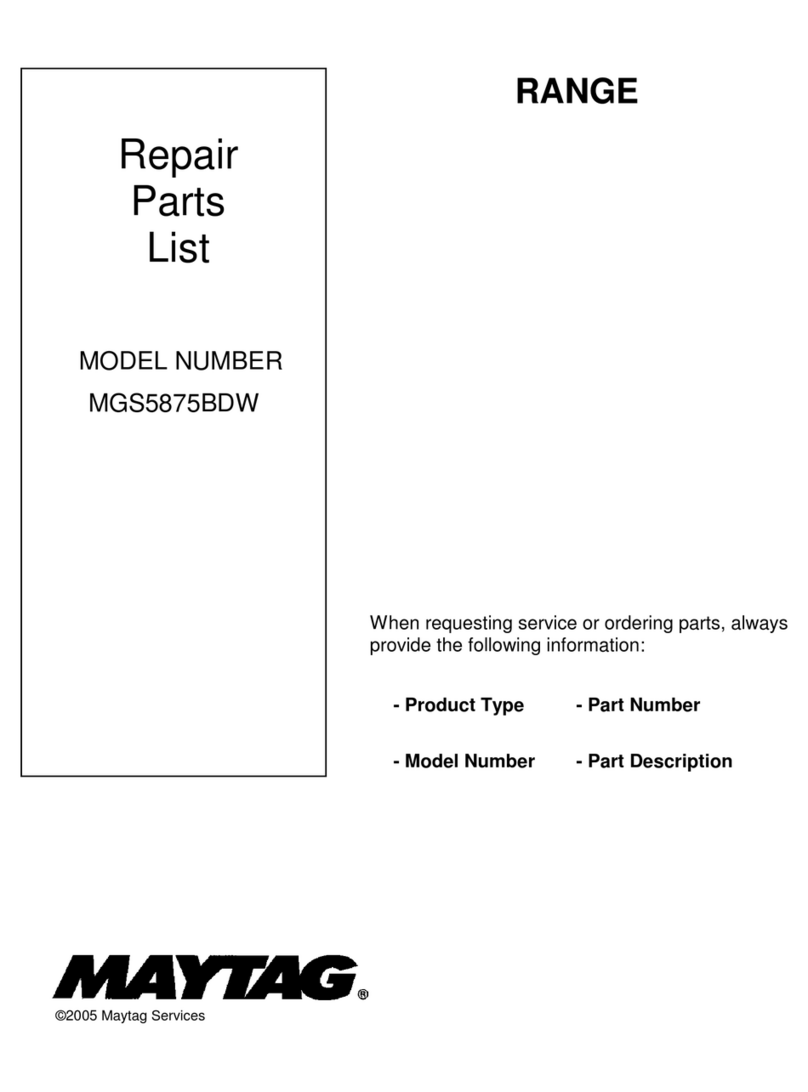 Maytag MGS5875BDW - Slide in Gas Range Manual