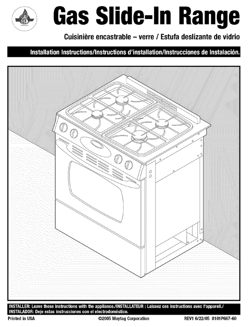 Maytag MGS5875BDB - 4.5 SLIDE-IN GAS RANGES installation instructions Maytag MGS5875BDB - 4.5 SLIDE-IN GAS RANGES installation instructions