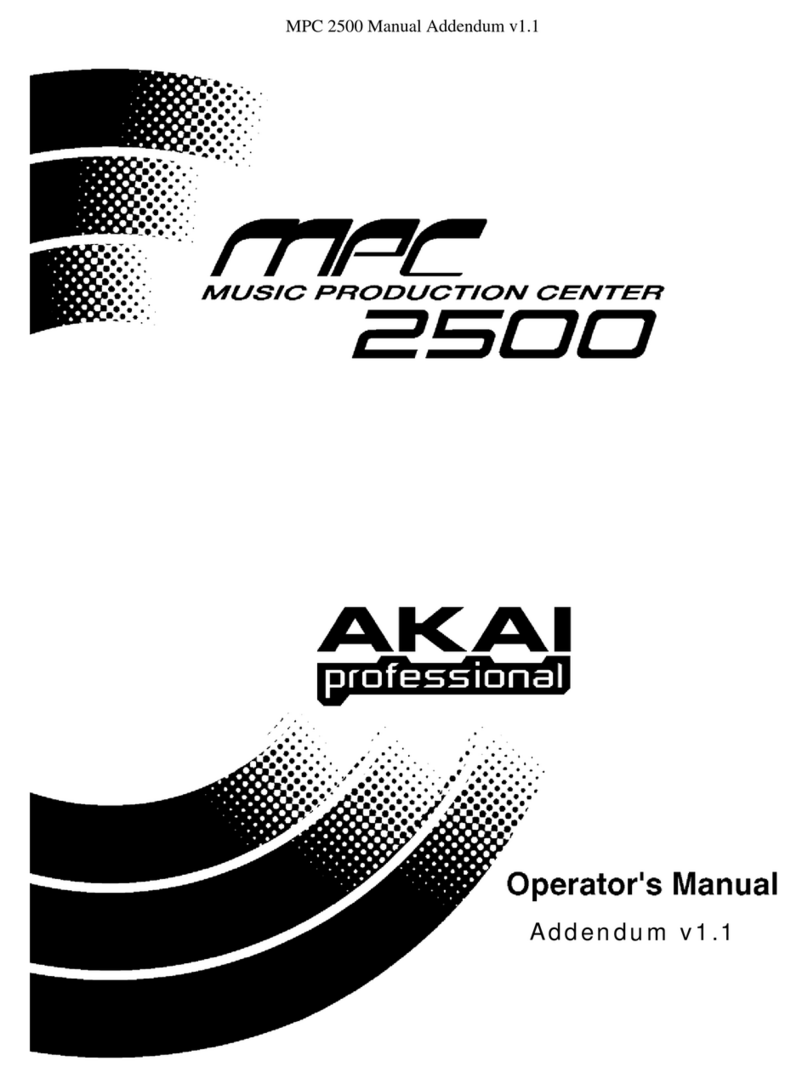 Akai MPC 2500 Operator's manual addendum