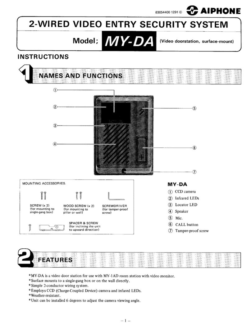 Aiphone MY-DA User manual