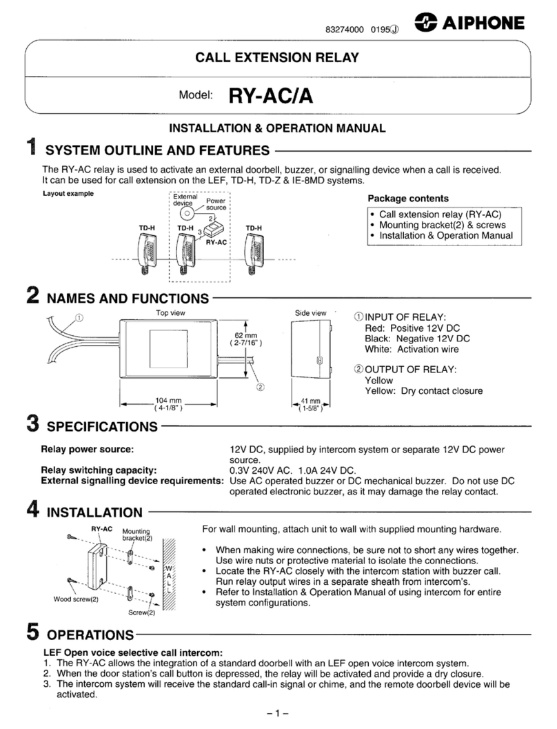 Aiphone RY-AC/A user guide