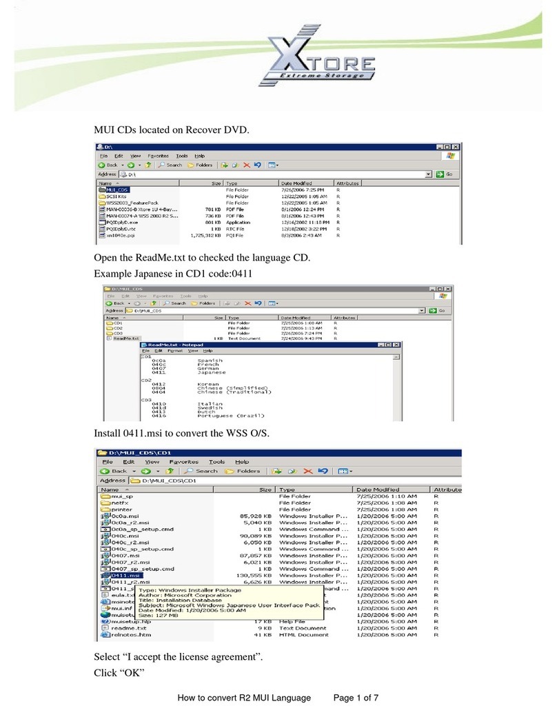 Xtore XN200 series XN-004-A1 Quick start guide