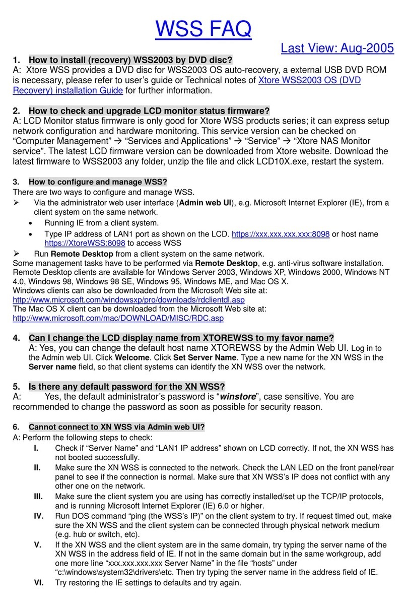 Xtore XN200 series XN-004-A1 user guide