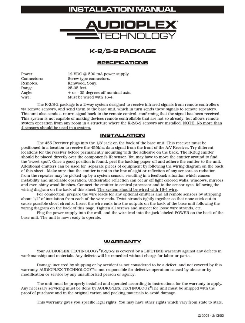 Audioplex K-2 User manual
