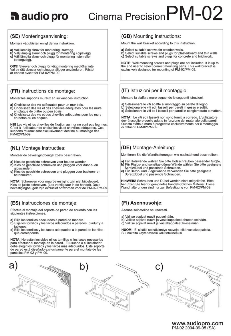 Audio Pro Cinema Precision Series PM-02 User manual Audio Pro Cinema Precision Series PM-02 User manual