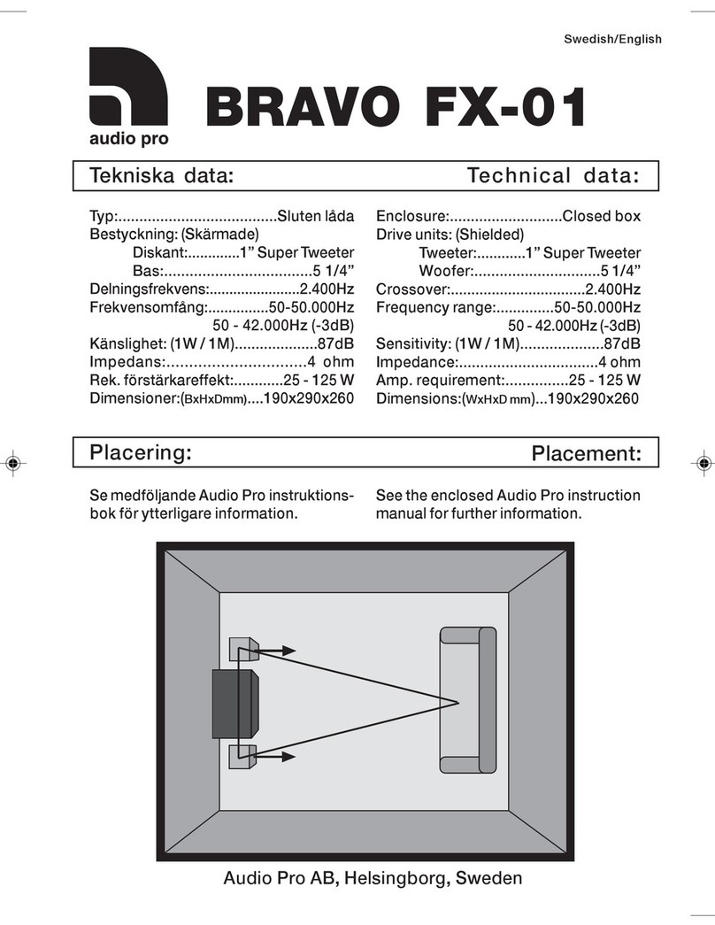 Audio Pro Bravo FX-01 User manual Audio Pro Bravo FX-01 User manual